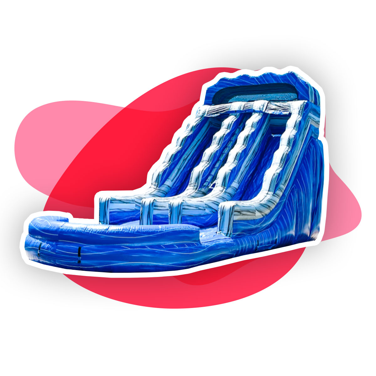 19ft Blue Splash Dual Lane Waterslide